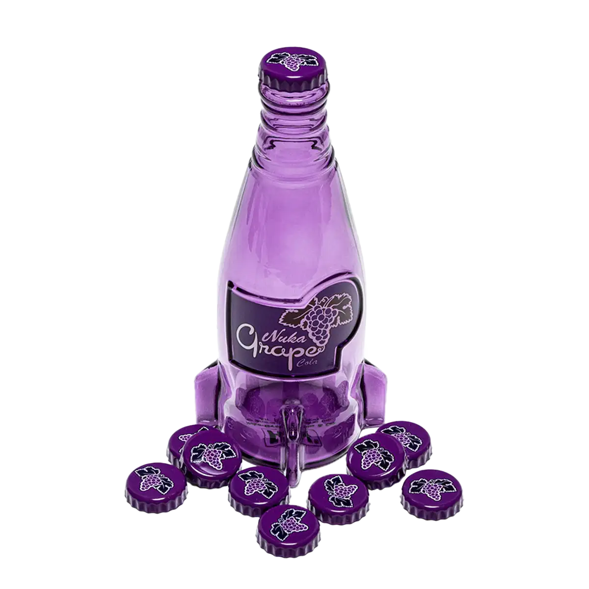 Fallout "Nuka Cola Grape" Glass Bottle and Caps