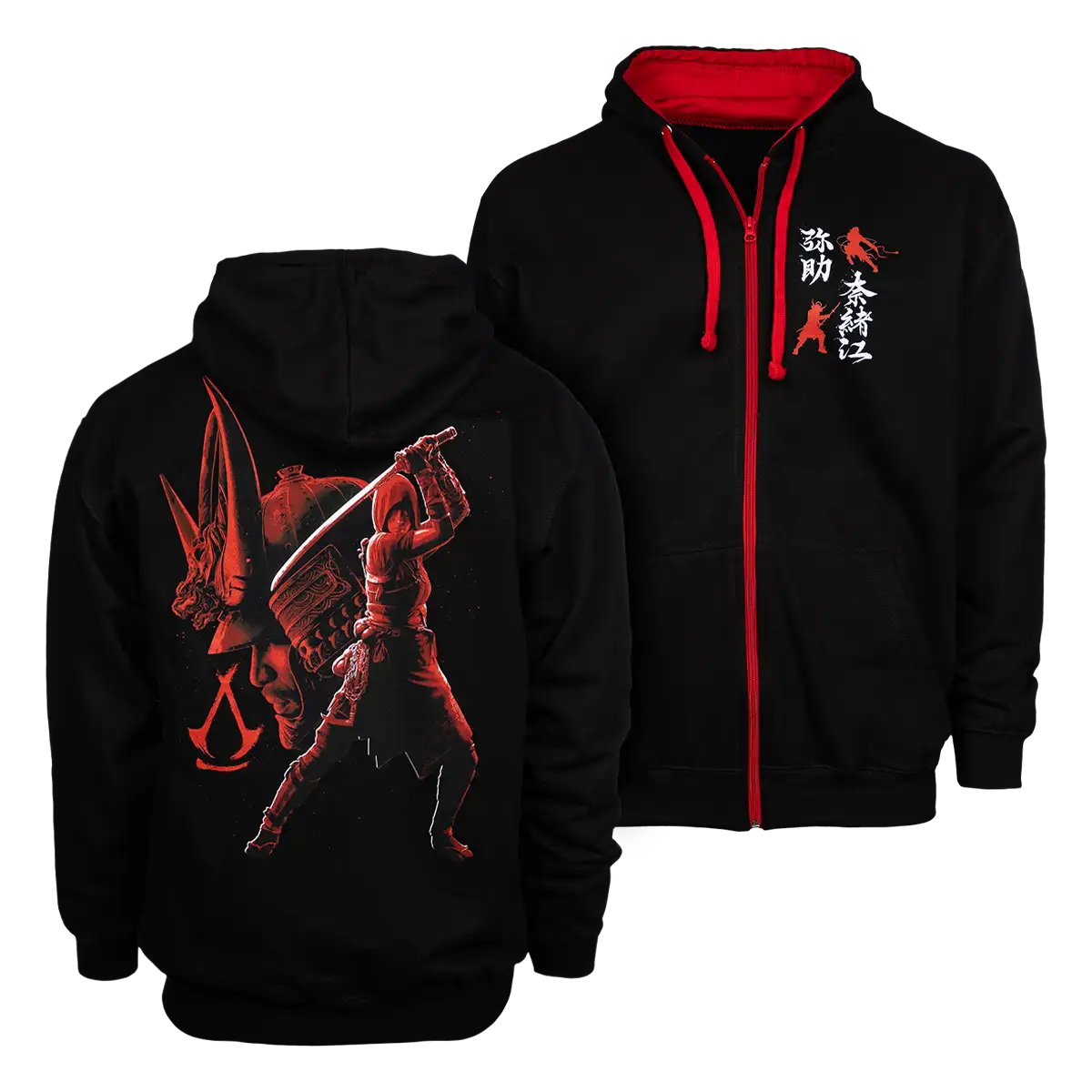 Assassin's Creed Shadows Zipper Hoodie “black/red” S Cover Assassin's Creed Shadows Zipper Hoodie “black/red” S Cover