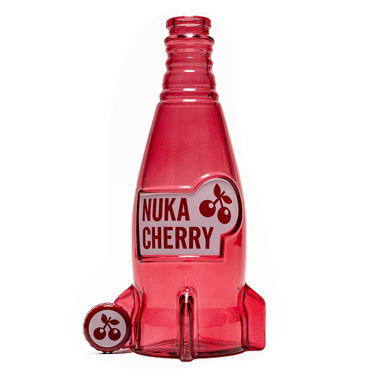 Fallout "Nuka Cola Cherry" Glass Bottle and Caps Image 2