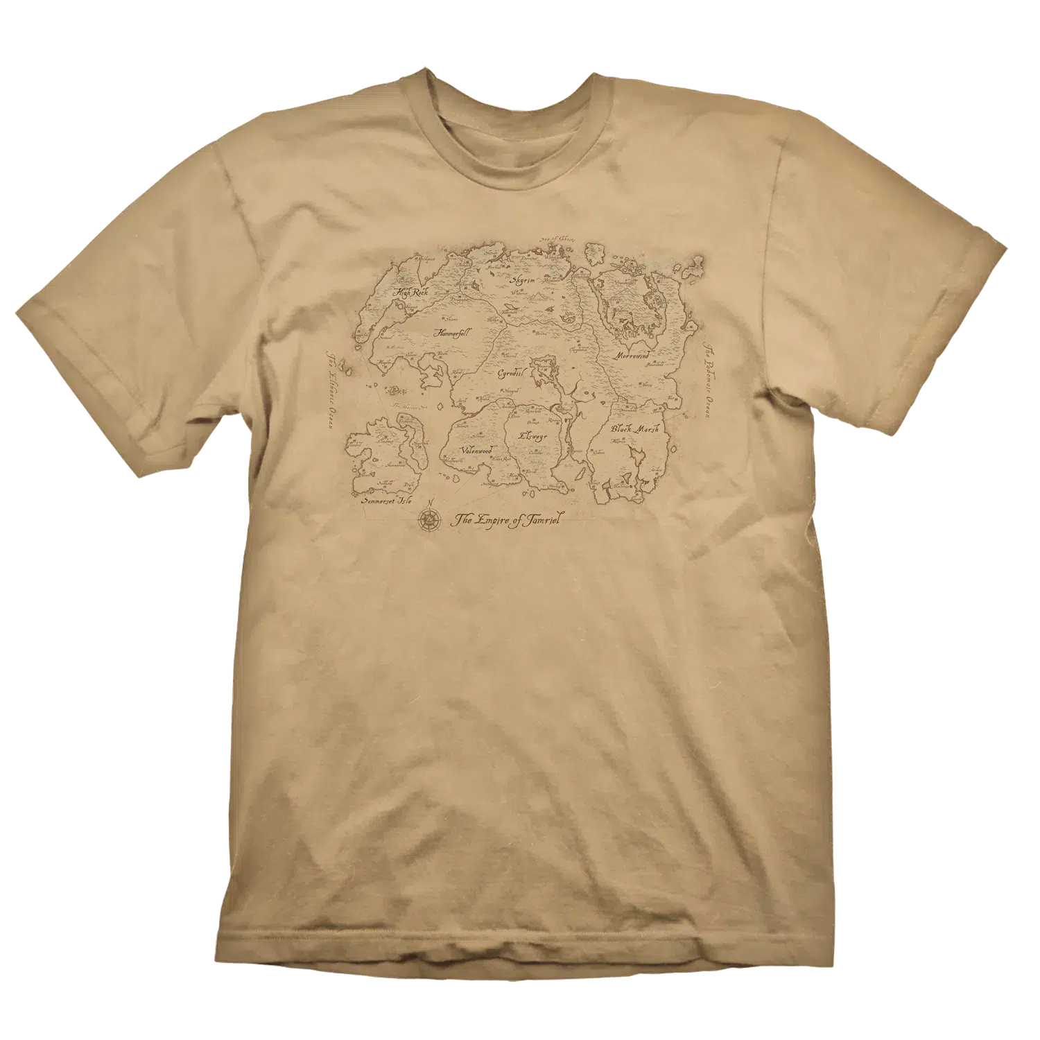 The Elder Scrolls T-Shirt Map of Tamriel Sand L