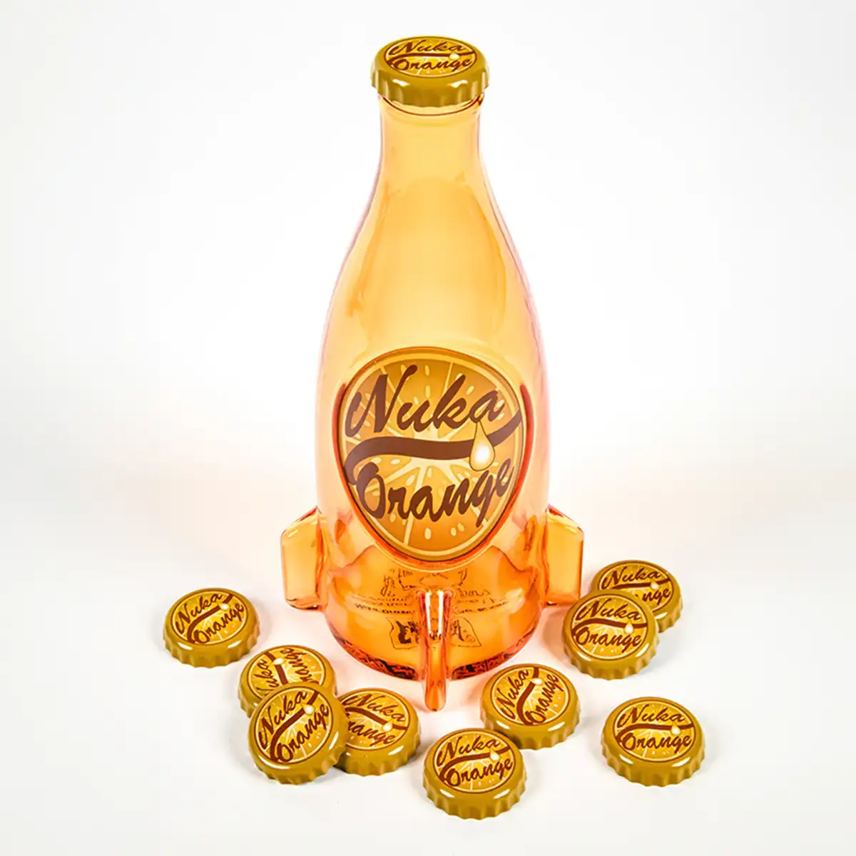 Fallout "Nuka Cola Orange" Glass Bottle and Caps Image 3