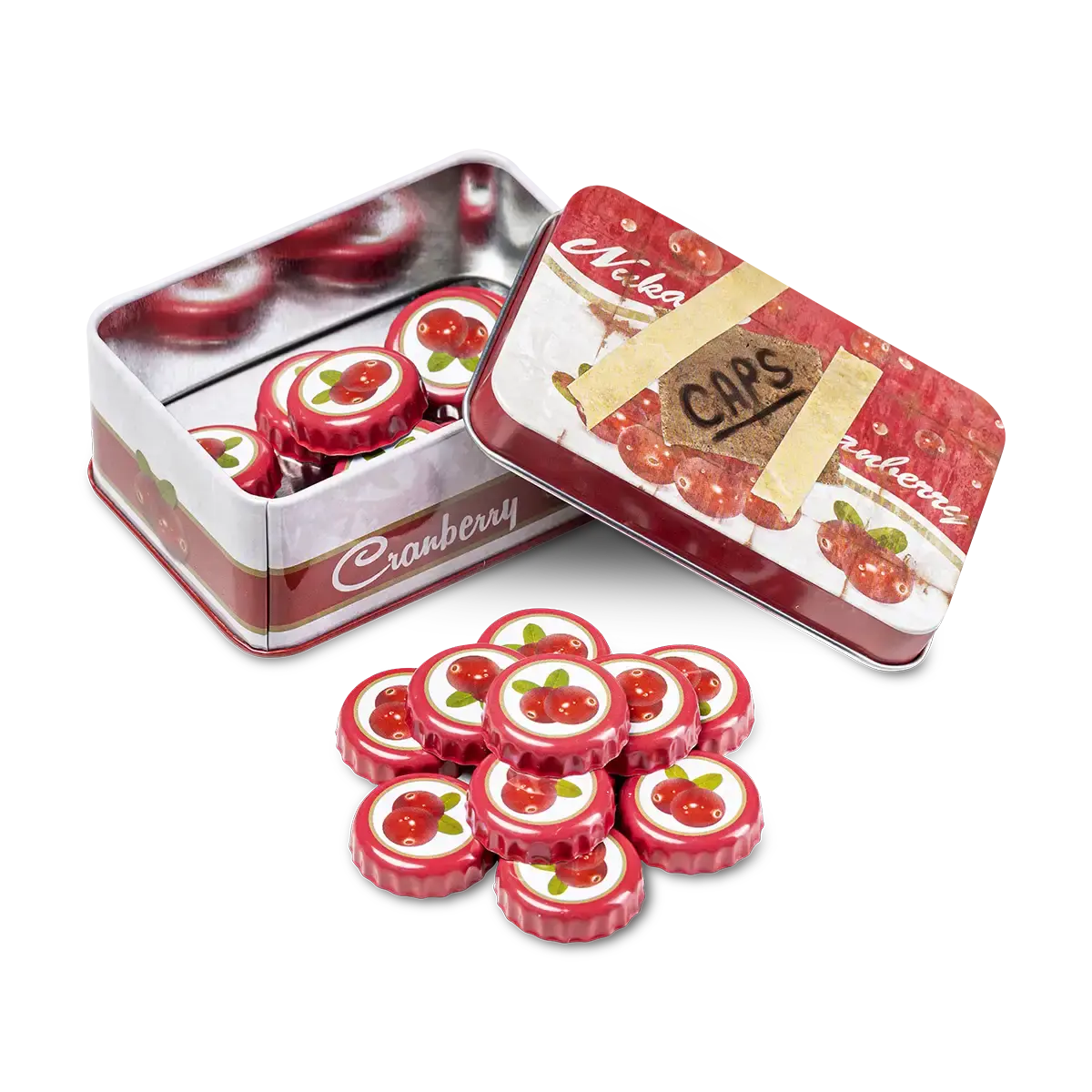 Fallout Bottle Cap Series "Nuka Cranberry" with Collection Tin