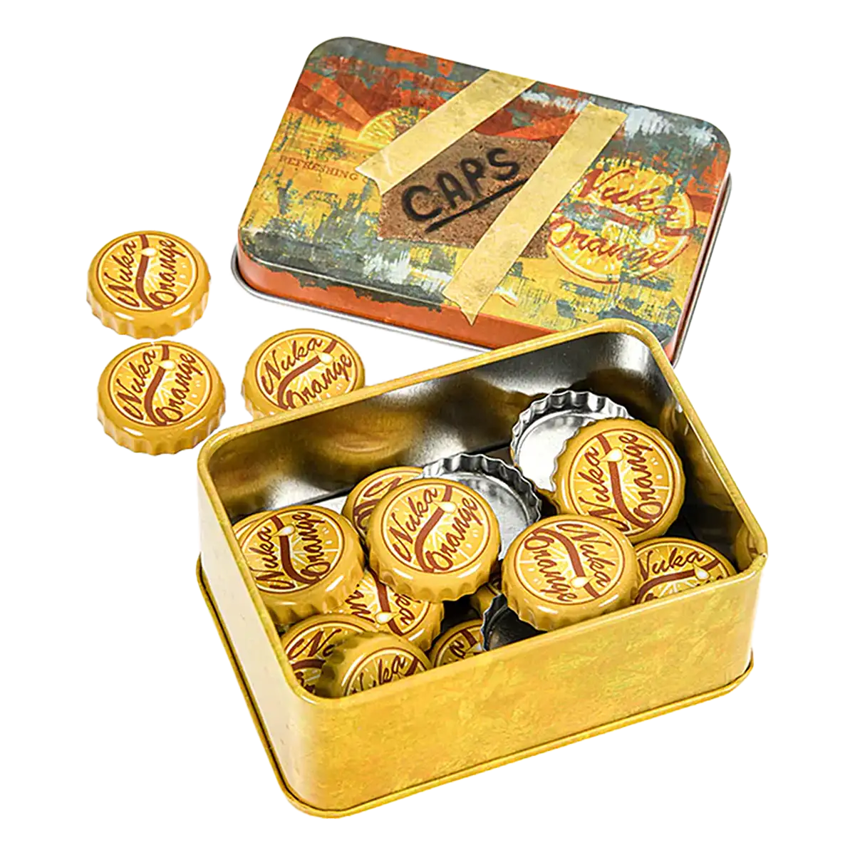 Fallout Bottle Cap Series "Nuka Cola Orange" with Collection Tin