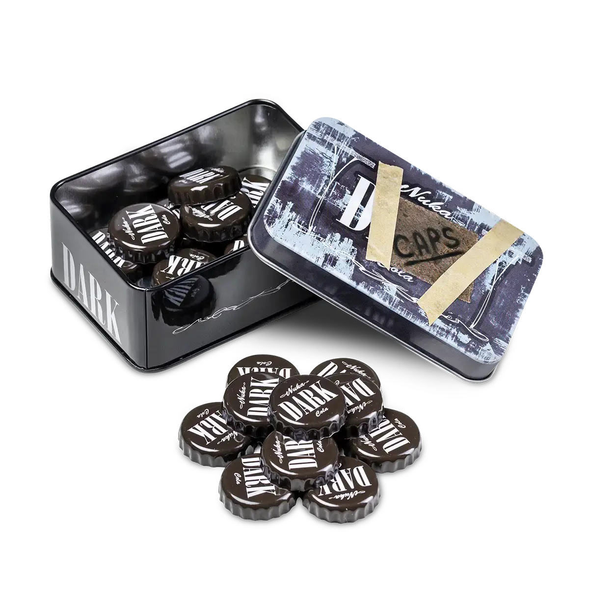 Fallout Bottle Cap Series "Nuka Cola Dark" with Collection Tin