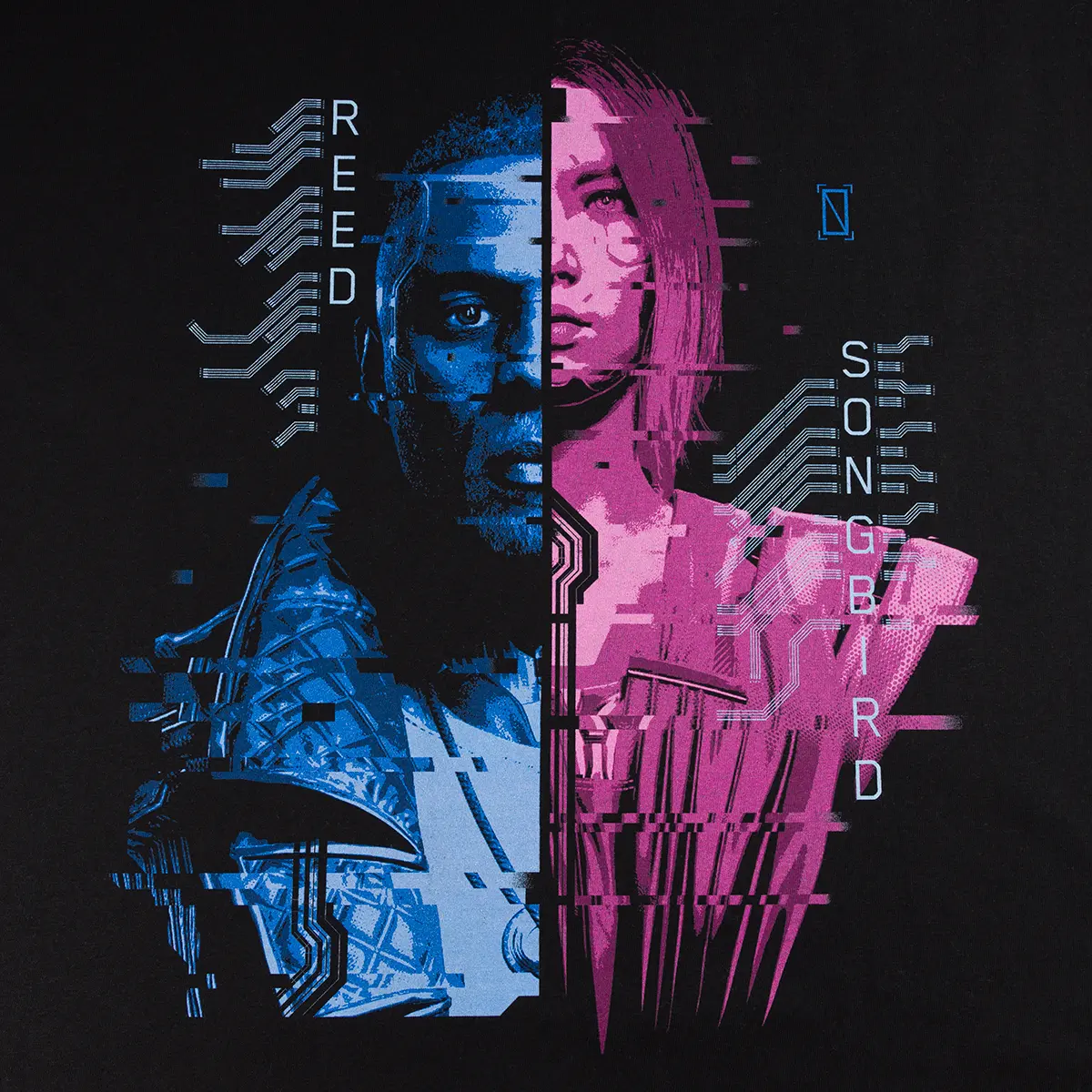 Cyberpunk 2077 Phantom Liberty T-Shirt "Reed and Songbird" XXL Cyberpunk 2077 Phantom Liberty T-Shirt "Reed and Songbird" XXL