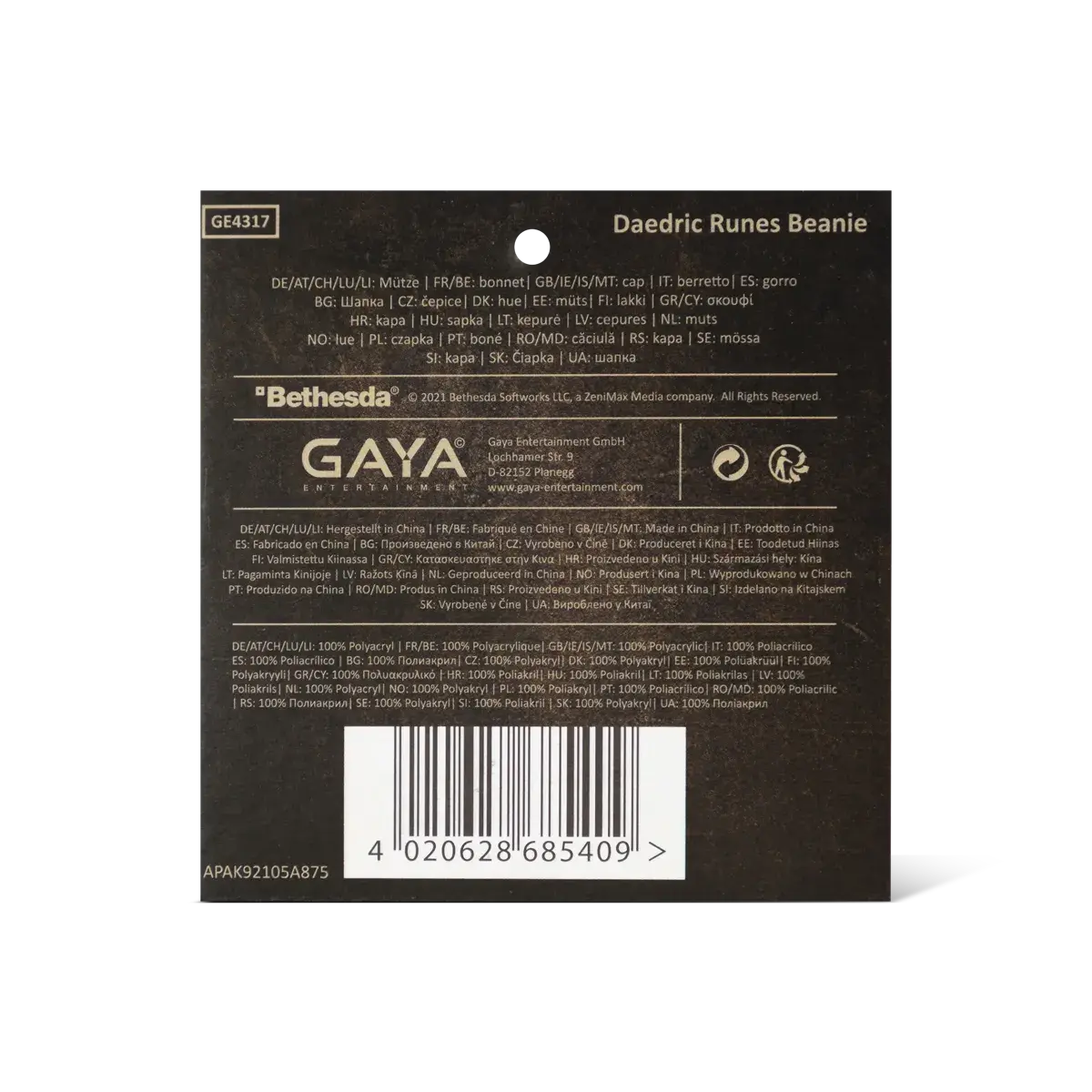 The Elder Scrolls Online Beanie "Daedric Runes" grey The Elder Scrolls Online Beanie "Daedric Runes" grey