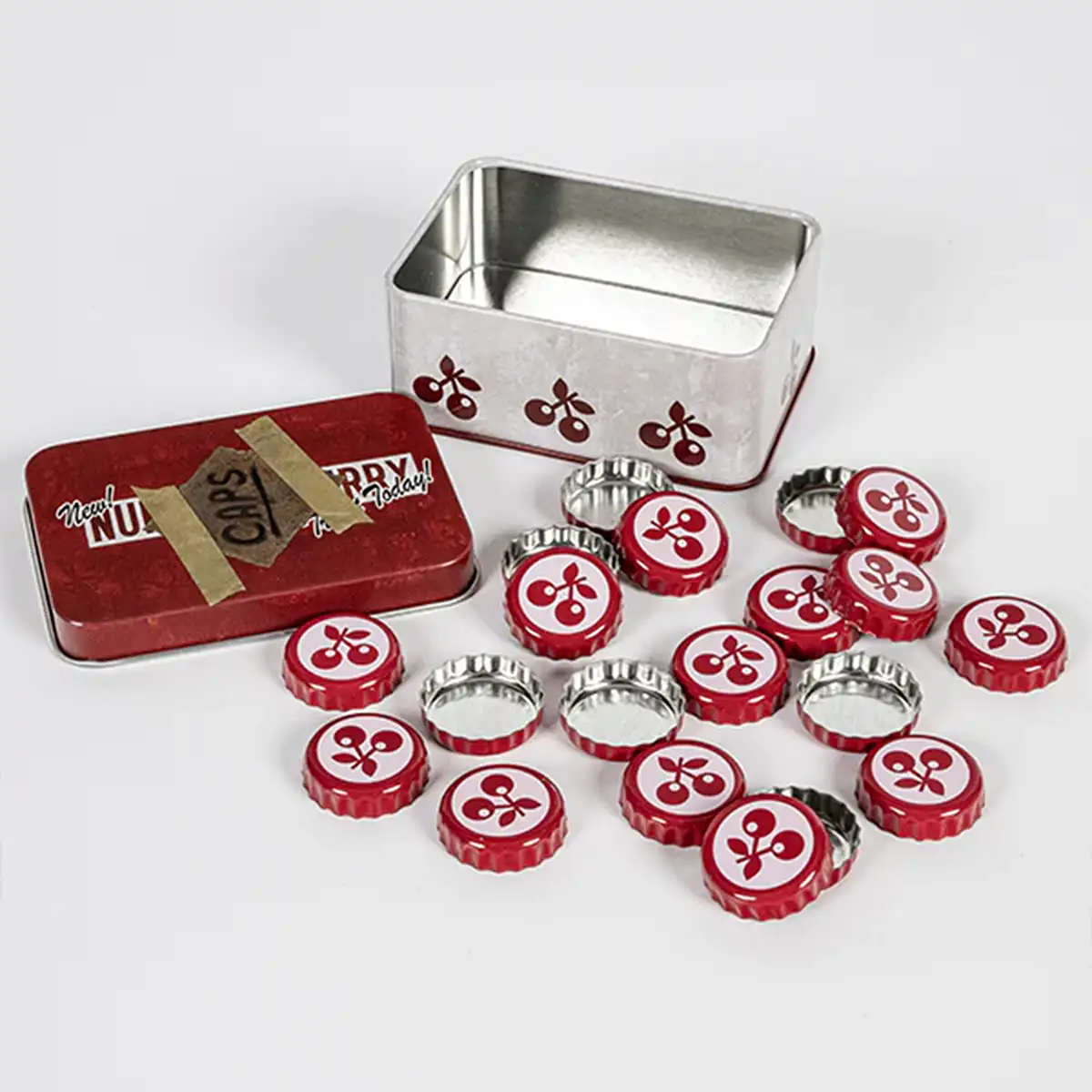 Fallout Bottle Cap Series "Nuka Cola Cherry" with Collection Tin Image 2