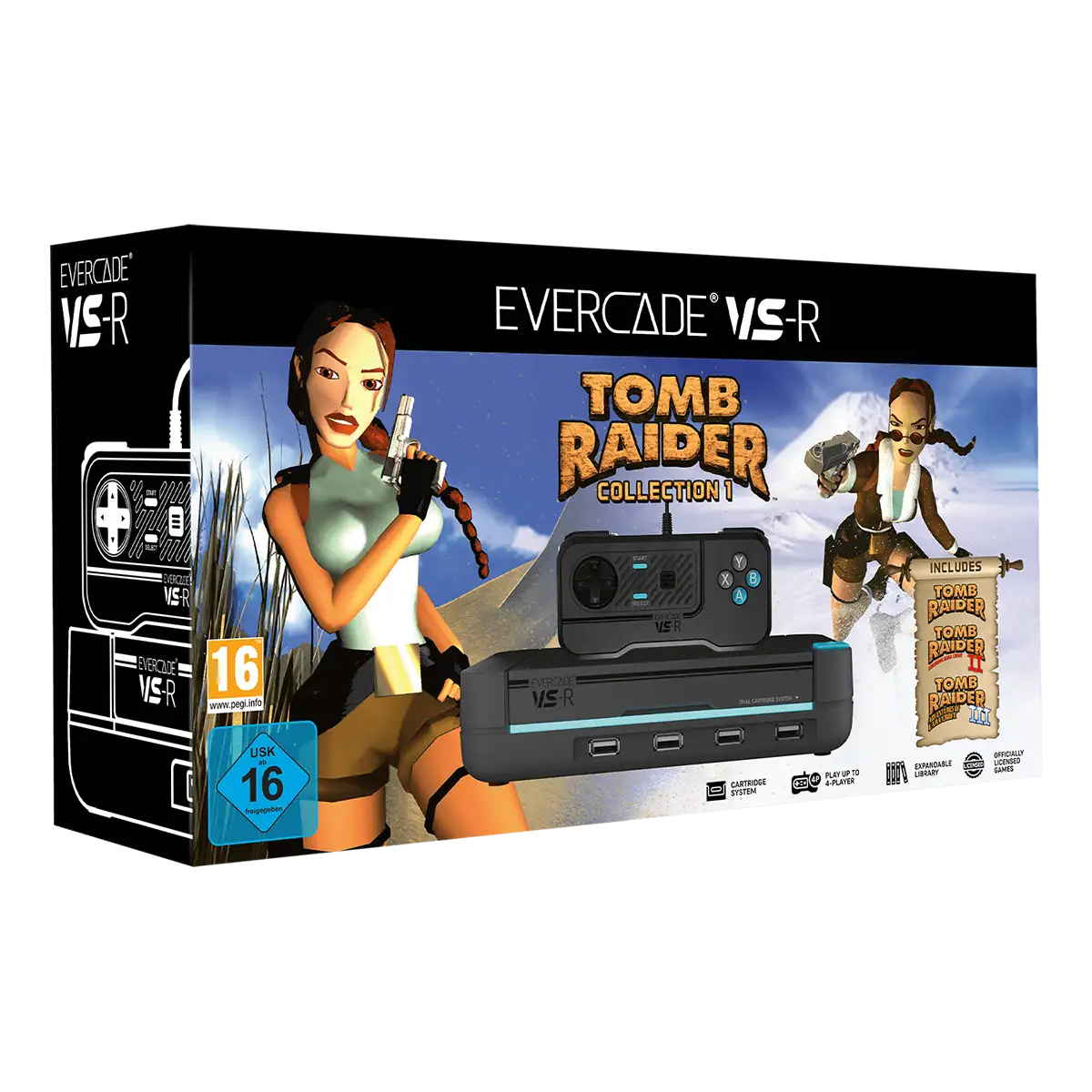 Blaze Evercade VS-R + Tomb Raider Collection 1 Cover