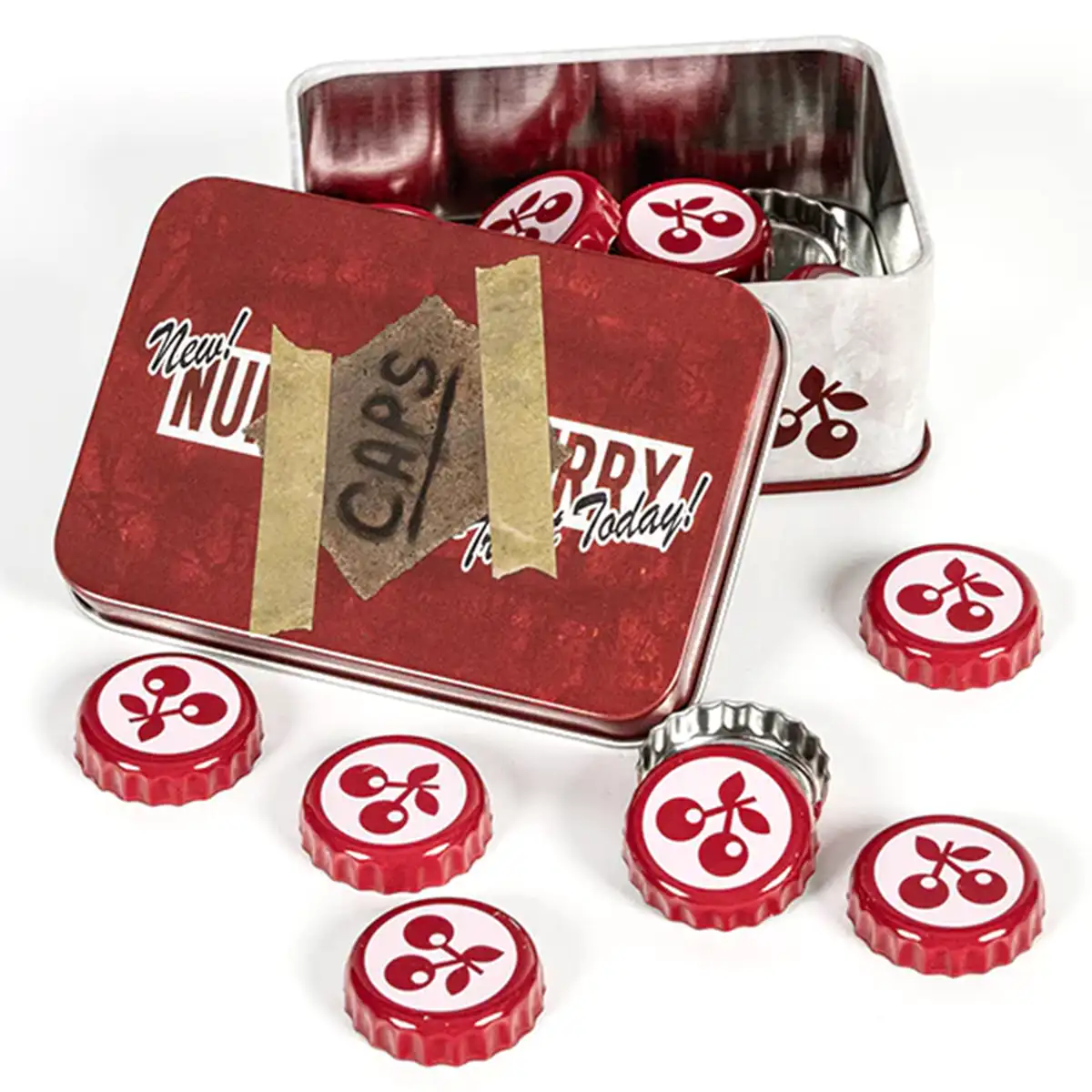 Fallout Bottle Cap Series "Nuka Cola Cherry" with Collection Tin Image 4