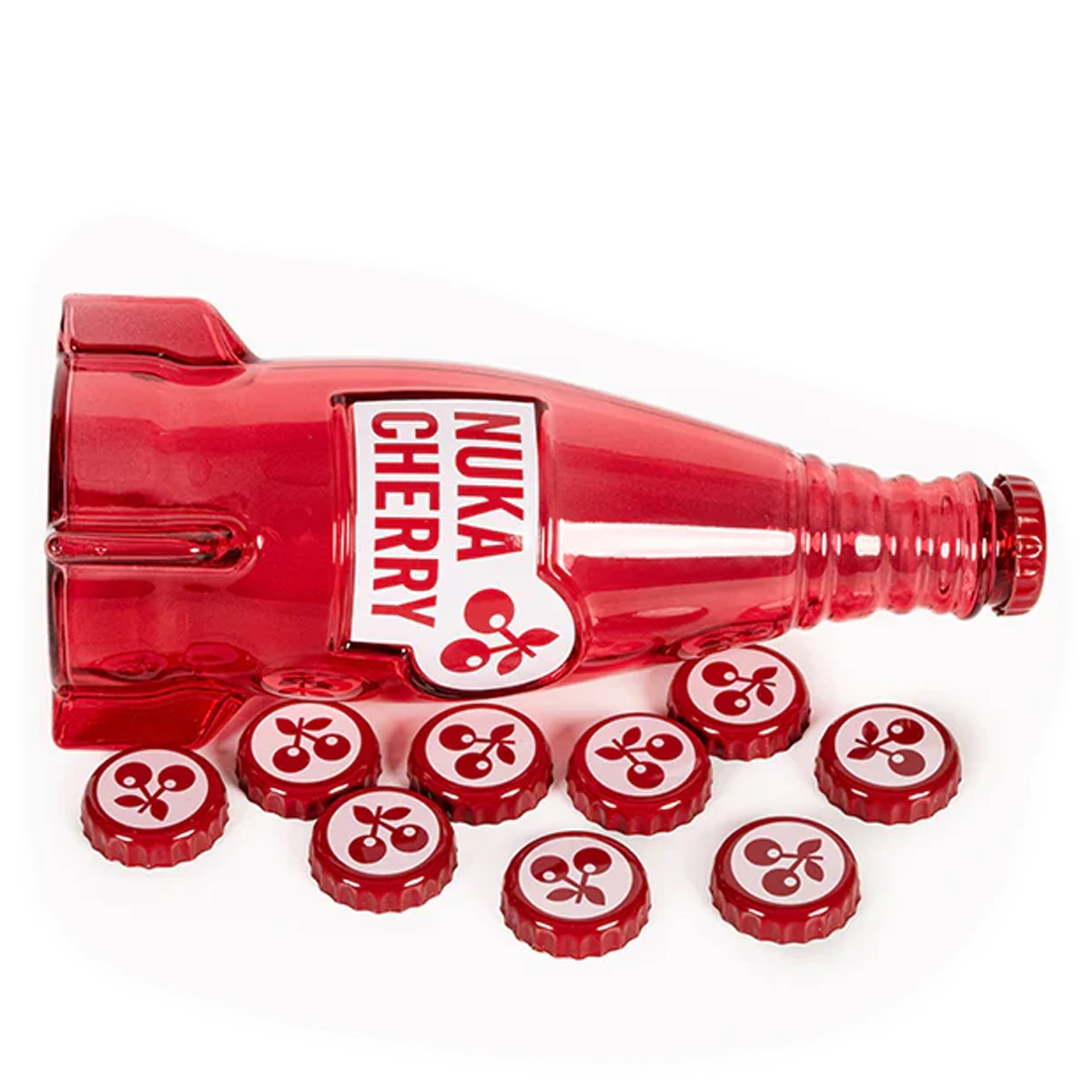 Fallout "Nuka Cola Cherry" Glass Bottle and Caps Image 3