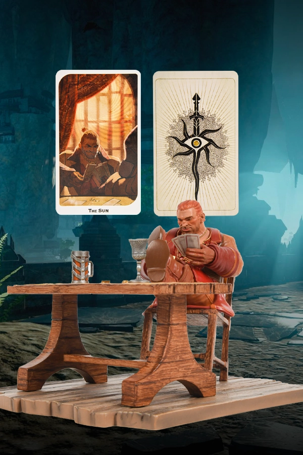 Dragon Age Varric The Sun Tarot Card Statue Dragon Age Varric The Sun Tarot Card Statue