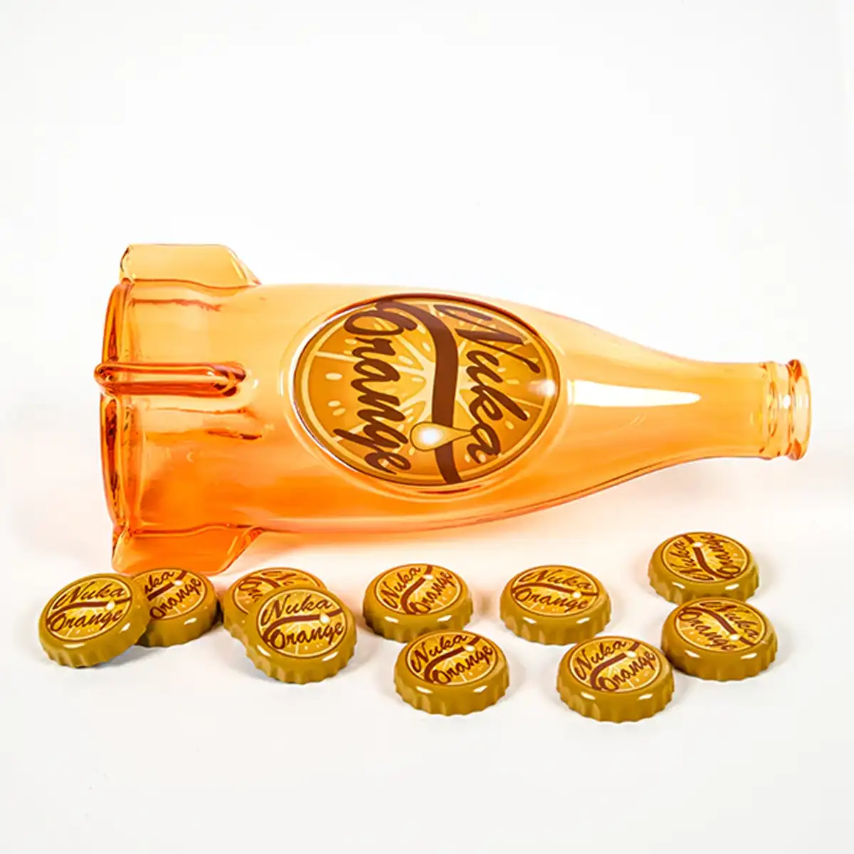 Fallout "Nuka Cola Orange" Glass Bottle and Caps Image 5