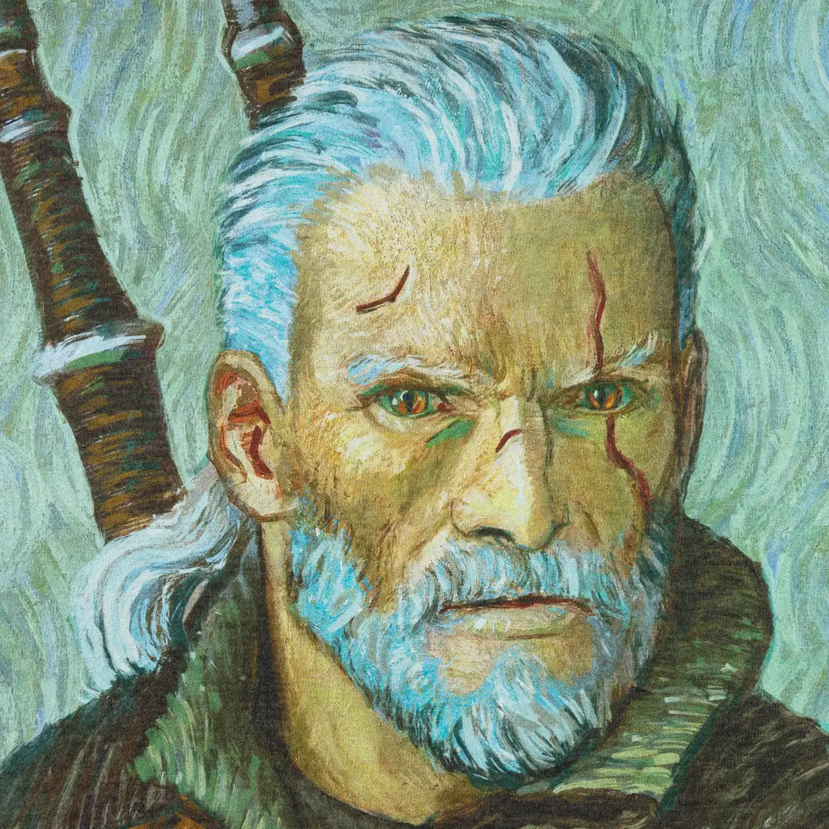 The Witcher T-Shirt "Geralt van Gogh Art, gray" Image 3