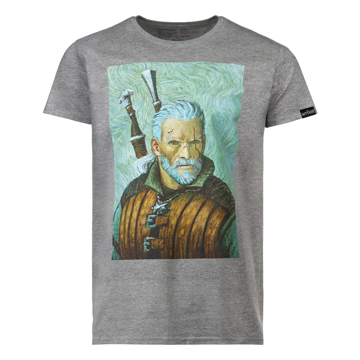 The Witcher T-Shirt "Geralt van Gogh Art, gray"