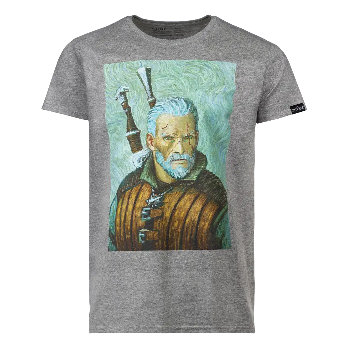 The Witcher T-Shirt "Geralt van Gogh Art, gray" The Witcher T-Shirt "Geralt van Gogh Art, gray"