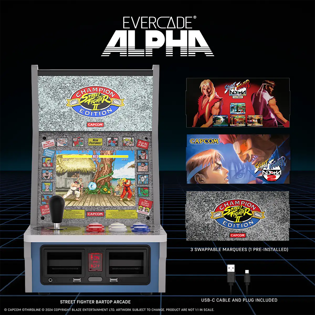 Blaze Evercade Alpha Street Fighter Bartop Arcade Image 2