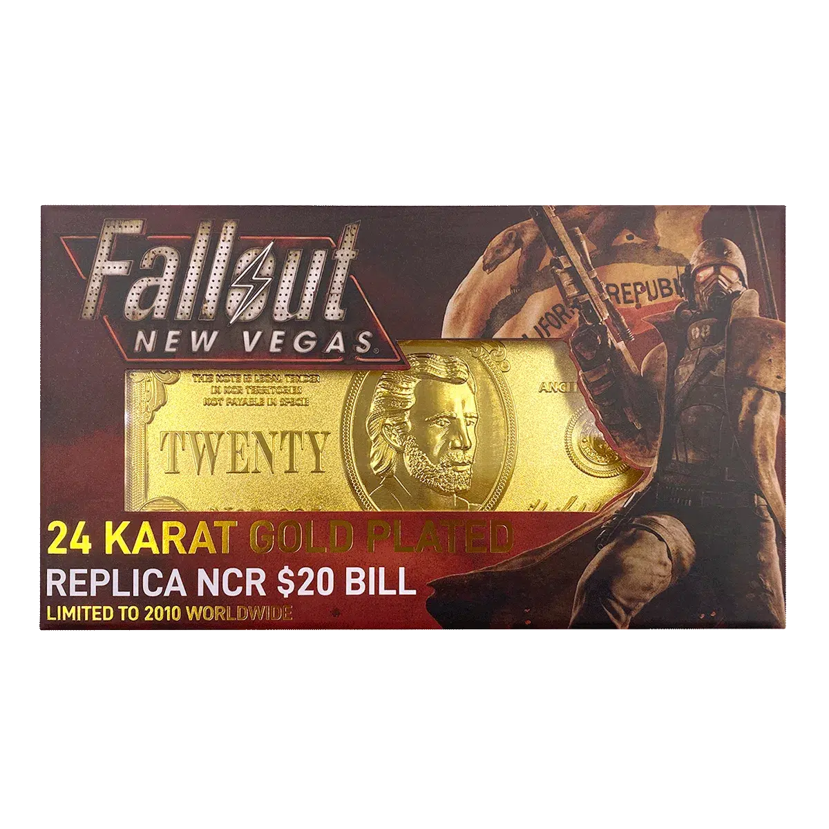 Fallout New Vegas 24K Gold Plated Card "20$ Bill" Limited Edition Image 4